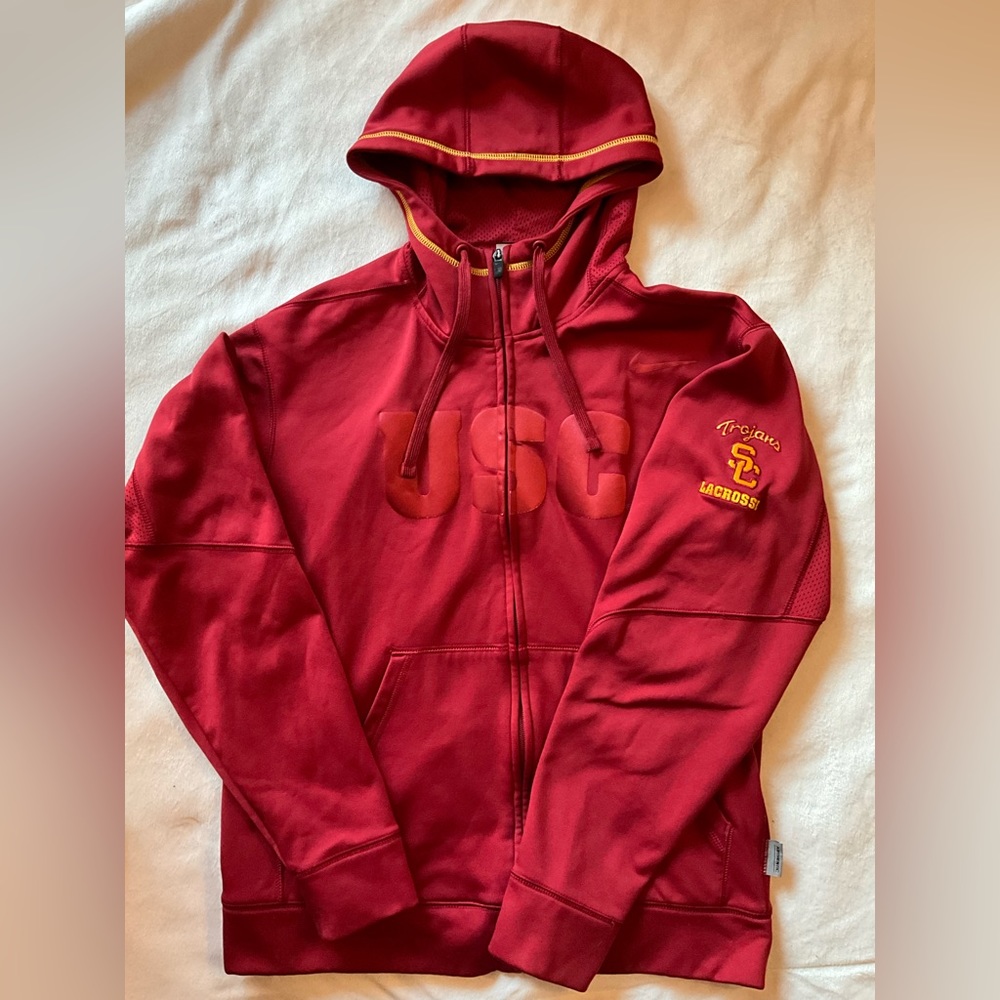 USC Trojan Nike Therma-Fit Zip Up Hoodie with Embroidery Size Small